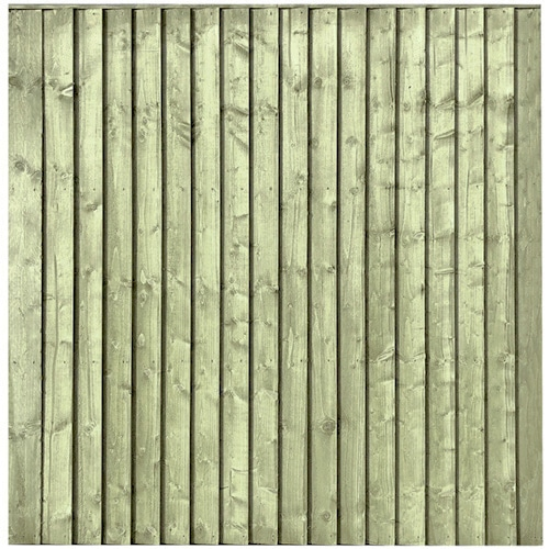 6' x 6' GREEN Tanalised Fully Framed Feather Edge Closeboard Fence Panel