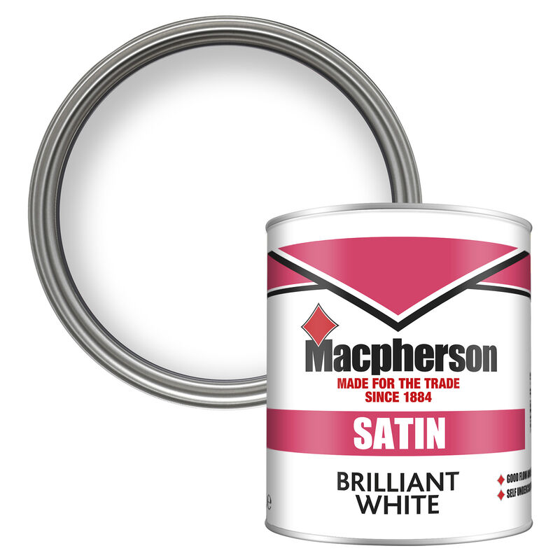 Macpherson Satin Finish Paint (Solvent/oil based) - Briliant White - 1L