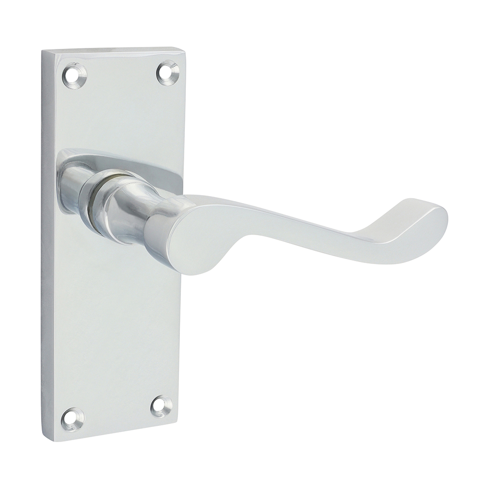 Timco Victorian Scroll Latch Handles 114mm x 42mm - Polished Chrome