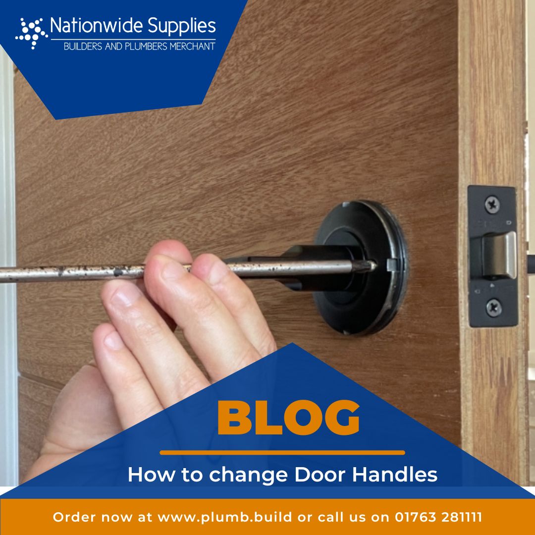 a diyer using a screwdriver to change a door handle